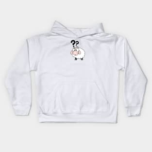 White sheep with question mark Kids Hoodie